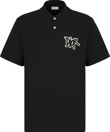 Dior x Shawn Black Logo Patch Polo 